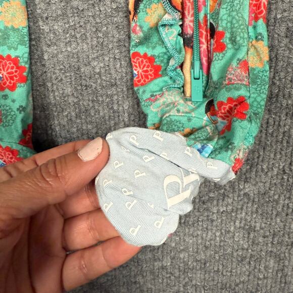 Posh Peanut Baby 18-24 Mos Footie One Piece Pajama Green Ruffle Long Sleeves - Picture 5 of 6